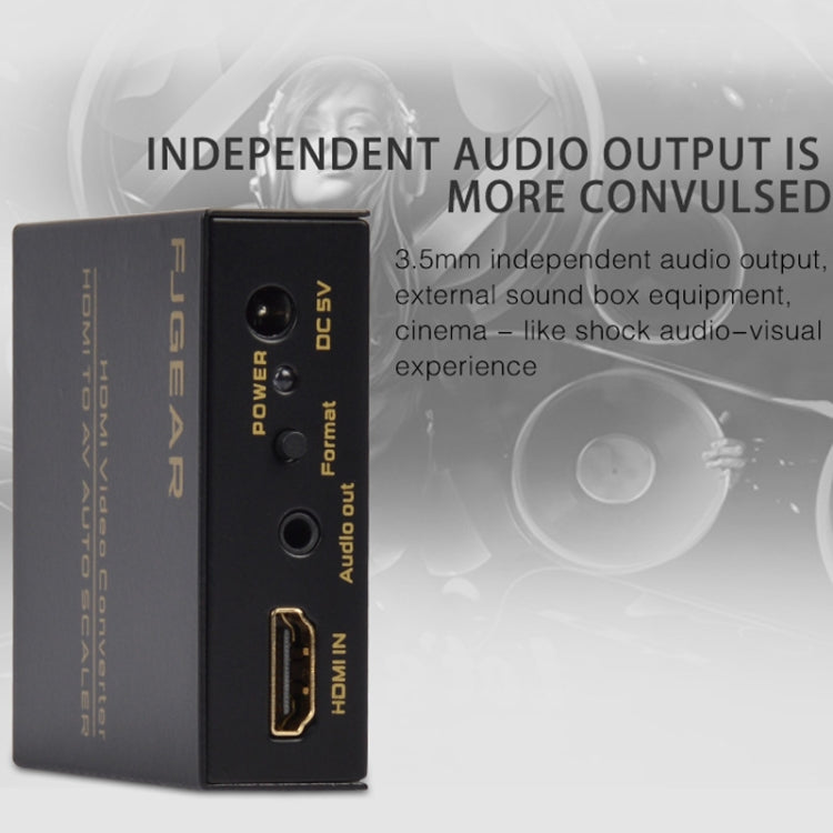 FJGEAR FJ-HA1308 HDMI To AV Converter Support NTSC PAL With Auto Screen Scaling