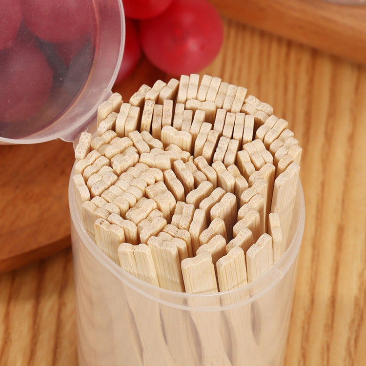 Bamboo Fruit Stick Disposable Two Tines Dessert Fork For Home Use