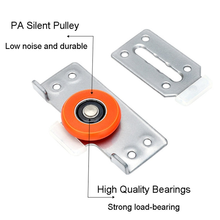 Closet Sliding Door Pulley Fittings Silent Sliding Door Accessories With 8 Screws