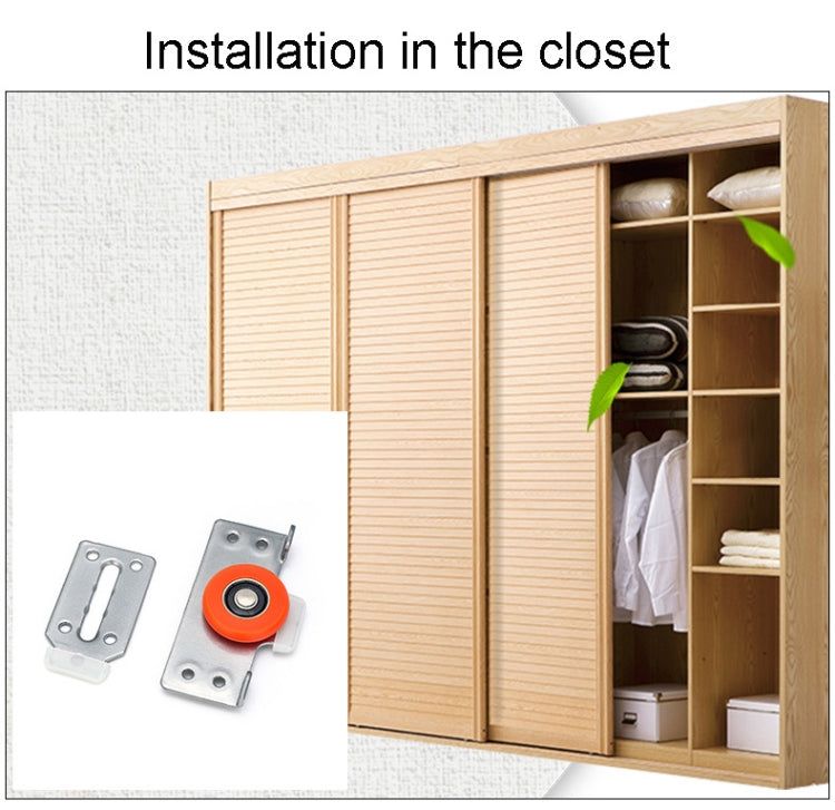 Closet Sliding Door Pulley Fittings Silent Sliding Door Accessories With 8 Screws