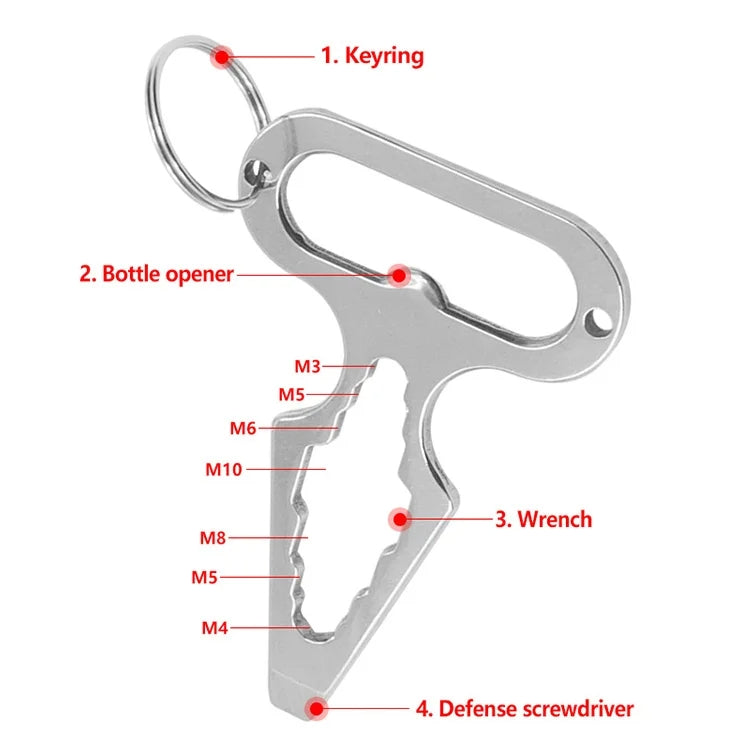 Outdoor Camping Supplies EDC Stainless Steel Multifunctional Wrench Self-defense Tools