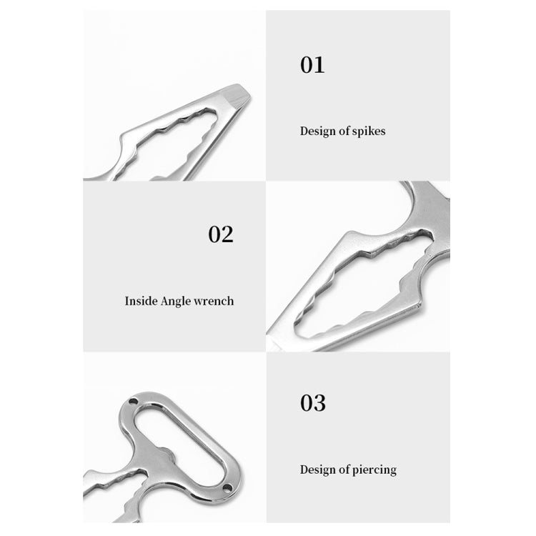 Outdoor Camping Supplies EDC Stainless Steel Multifunctional Wrench Self-defense Tools