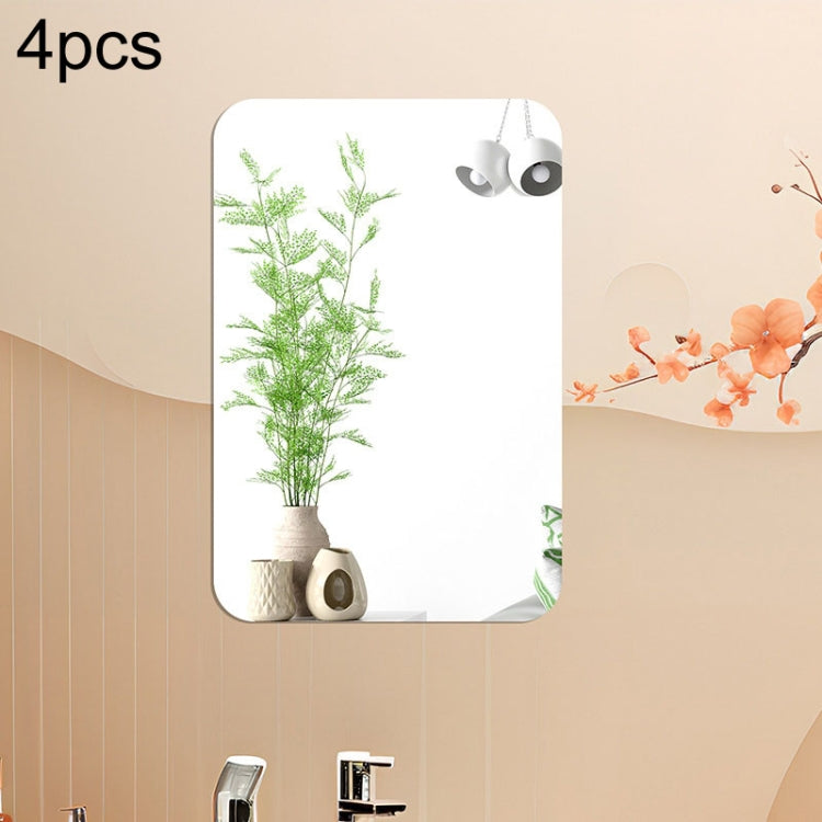 Round Corner Models Rectangle Acrylic Mirror Stereo Wall Stickers Home Decoration Soft Mirror