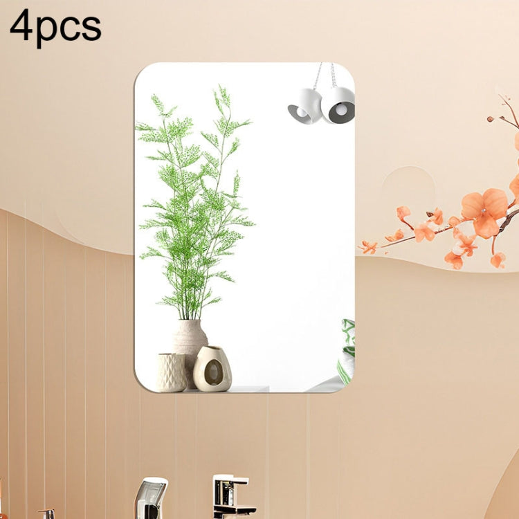 Round Corner Models Rectangle Acrylic Mirror Stereo Wall Stickers Home Decoration Soft Mirror