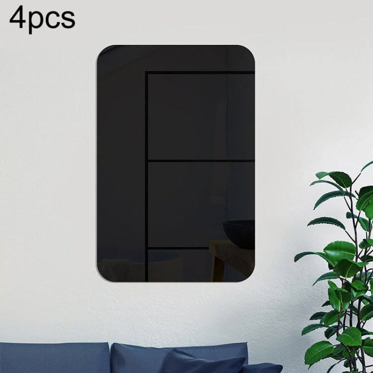 Round Corner Models Rectangle Acrylic Mirror Stereo Wall Stickers Home Decoration Soft Mirror