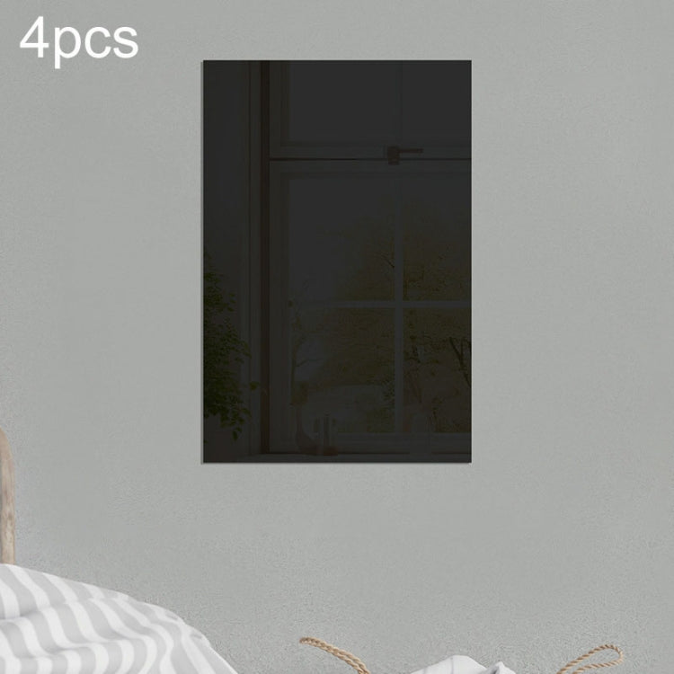 4pcs Right Angle Models Rectangle Acrylic Mirror Stereo Wall Stickers