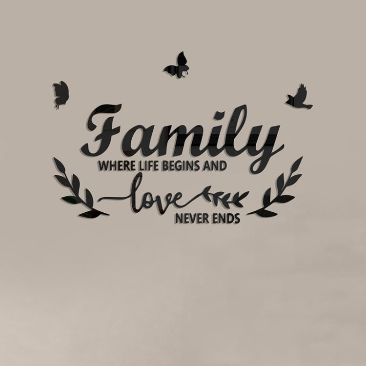 Acrylic Familylove Stereoscopic Mirror Wall Stickers Home Self-Adhesive Decorative Soft Mirror