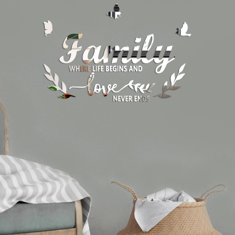 Acrylic Familylove Stereoscopic Mirror Wall Stickers Home Self-Adhesive Decorative Soft Mirror