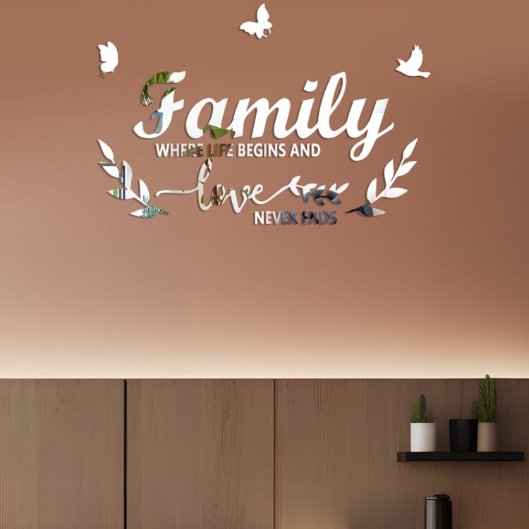 Acrylic Familylove Stereoscopic Mirror Wall Stickers Home Self-Adhesive Decorative Soft Mirror