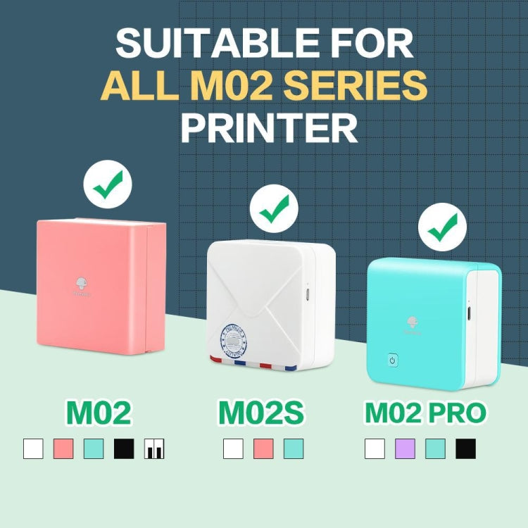 For Phomemo M02 / M02S / M02 Pro 3rolls /Pack 53mm 10 Years Black Print On White Paper Eyes Protection Beige Sticker Thermal Paper, Eyes Protection Beige Sticker