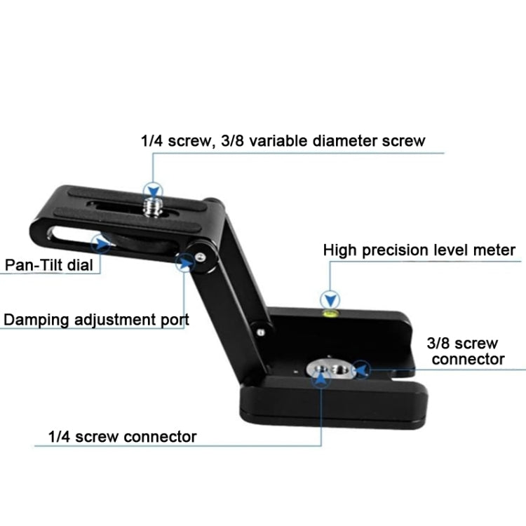 Folding Z Type Tilt Pan Tripod Head Ball Head Quick Release Plate Stand for DSLR Camera