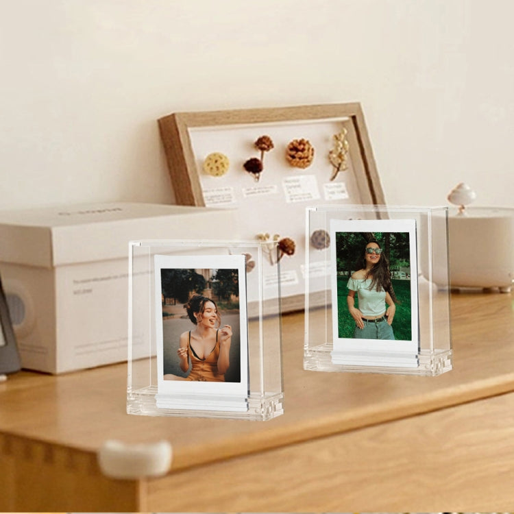Double-sided Transparent Square Photo Frame Stand For Polaroids
