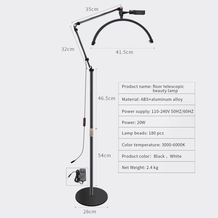 LED Half Moon Beauty Lamp Manicure Eyebrow Tattoos Eyelash Fill Light