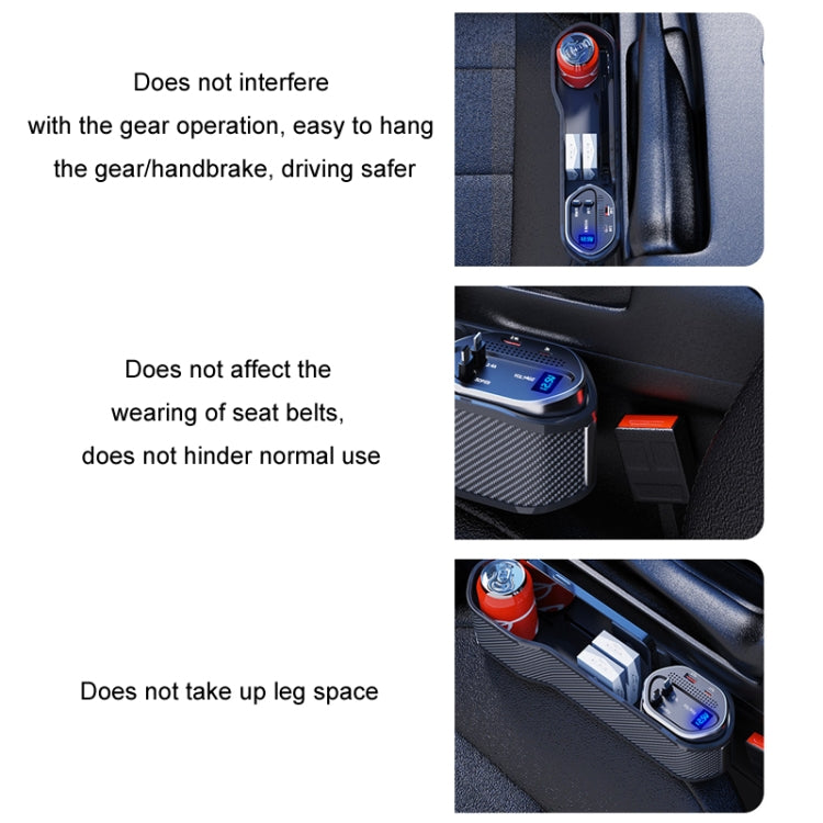 Digital Display Multifunctional Super Fast Charging Car Seat Gap Storage Box