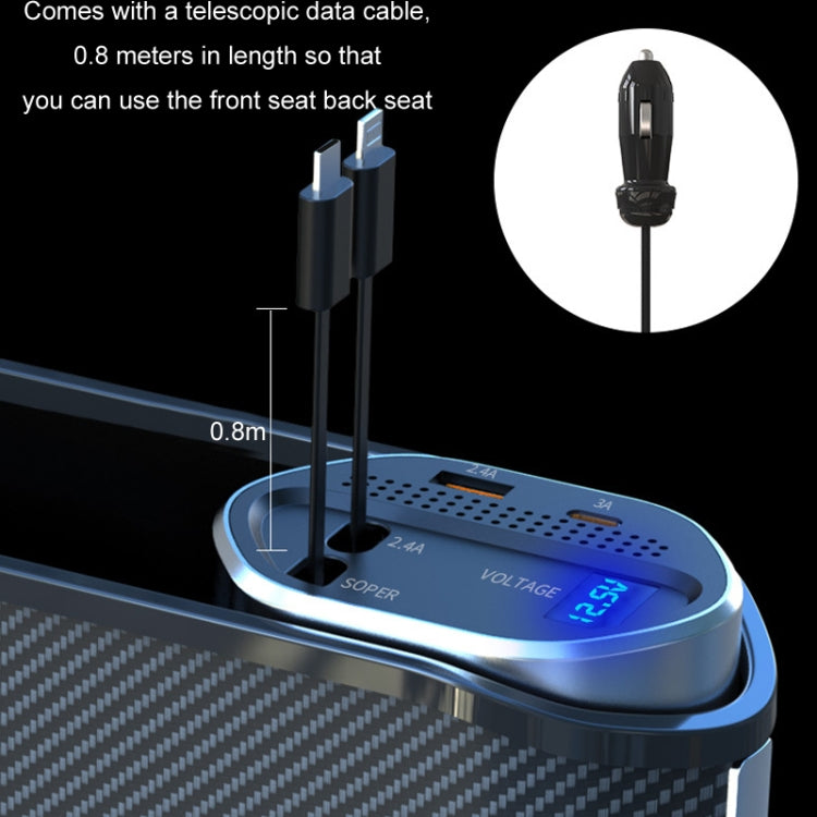 Digital Display Multifunctional Super Fast Charging Car Seat Gap Storage Box