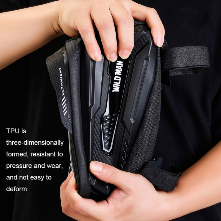 WILD MAN M30 1L Hard Shell Mountain Bike Front Beam Bag TPU Touch Screen Cycling Equipment Bag