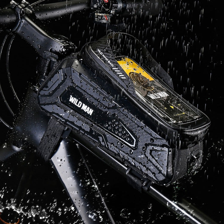 WILD MAN M30 1L Hard Shell Mountain Bike Front Beam Bag TPU Touch Screen Cycling Equipment Bag