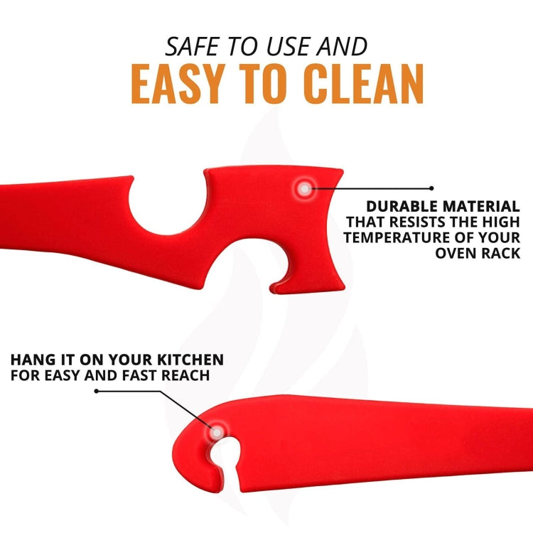Kitchen Silicone Oven Rack Air Fryer Push Pull Tool with Longer Handle