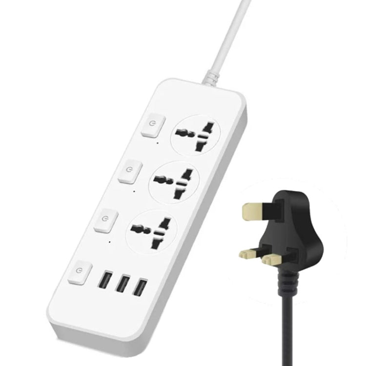 T14 2m 2500W 3 Plugs + 3-USB Ports Multifunctional Socket With Switch