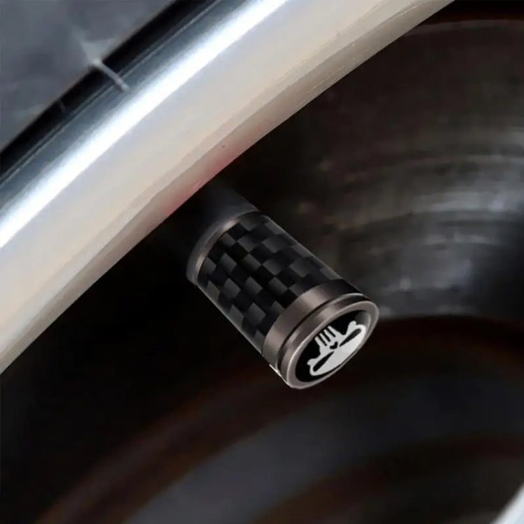 4pcs/Set Real Carbon Fibre Skeleton Tyre Valve Caps
