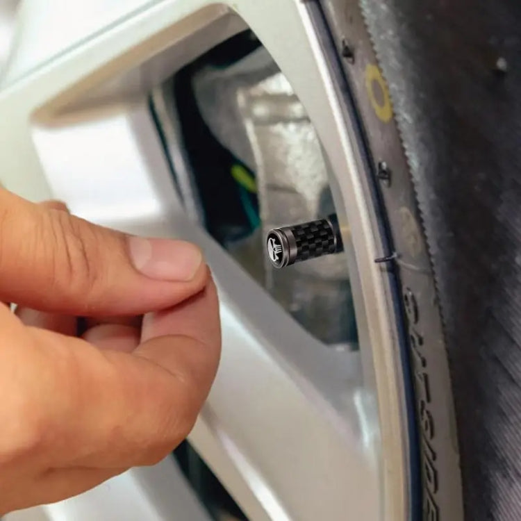 4pcs/Set Real Carbon Fibre Skeleton Tyre Valve Caps