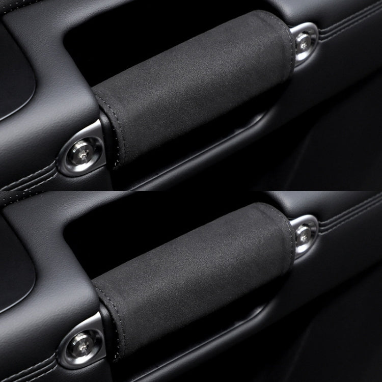 1pair Car Door Handle Decorative Anti-Scratch Cover Car Slippery Leather Inner Door Handle Protective Cover