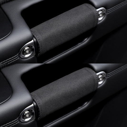 1pair Car Door Handle Decorative Anti-Scratch Cover Car Slippery Leather Inner Door Handle Protective Cover
