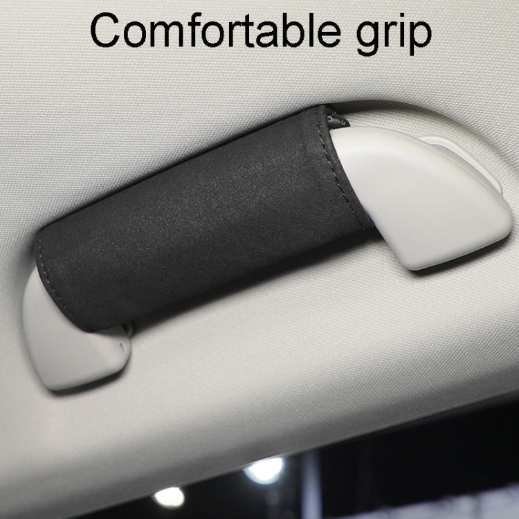 1pair Car Door Handle Decorative Anti-Scratch Cover Car Slippery Leather Inner Door Handle Protective Cover