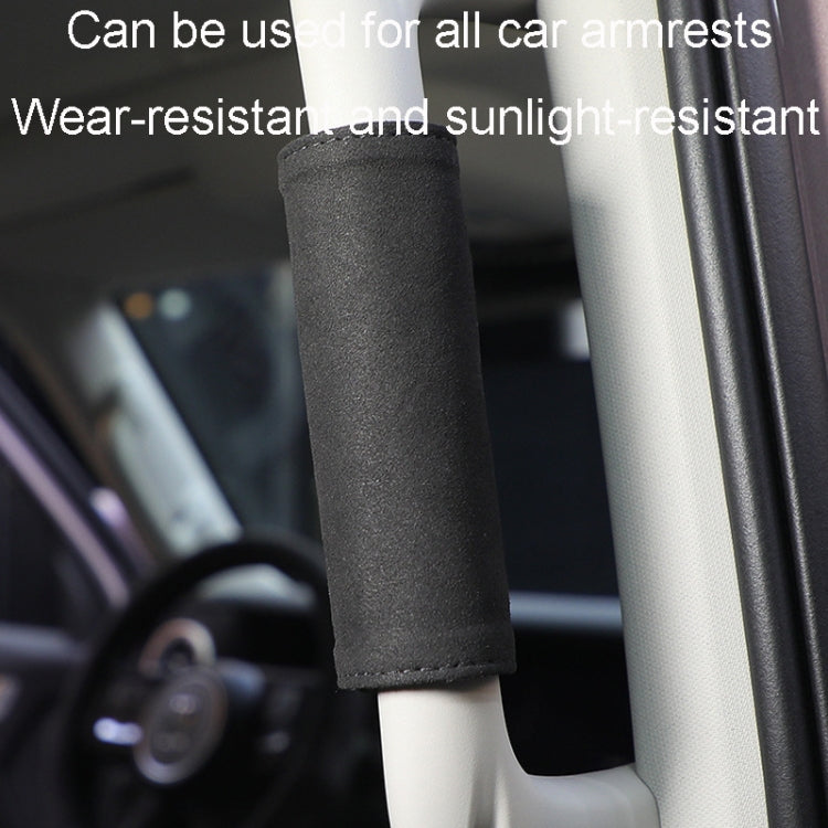 1pair Car Door Handle Decorative Anti-Scratch Cover Car Slippery Leather Inner Door Handle Protective Cover