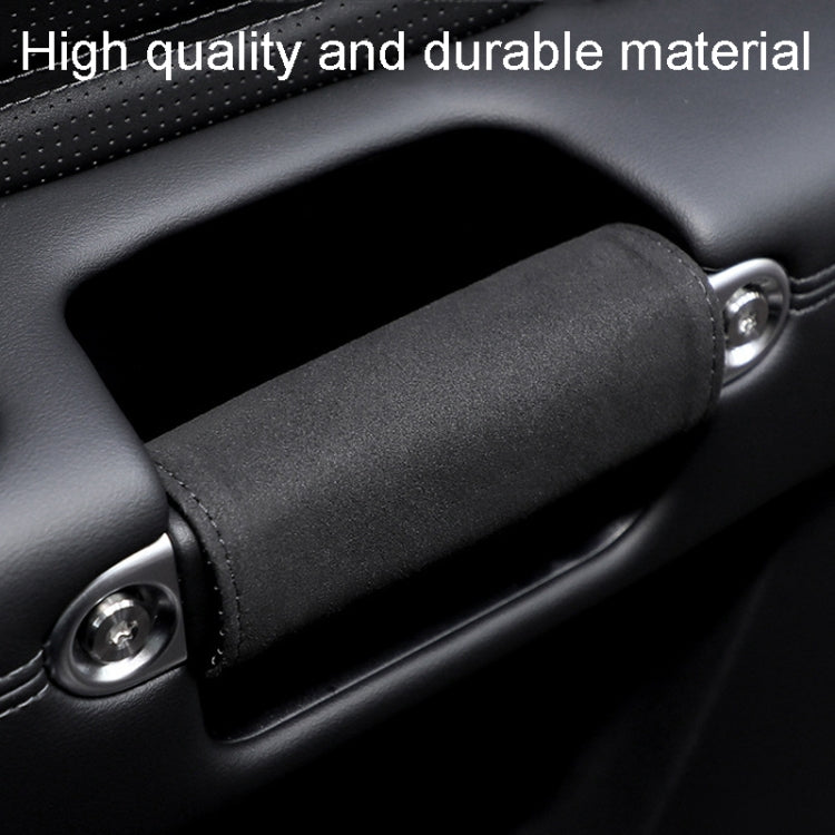 1pair Car Door Handle Decorative Anti-Scratch Cover Car Slippery Leather Inner Door Handle Protective Cover