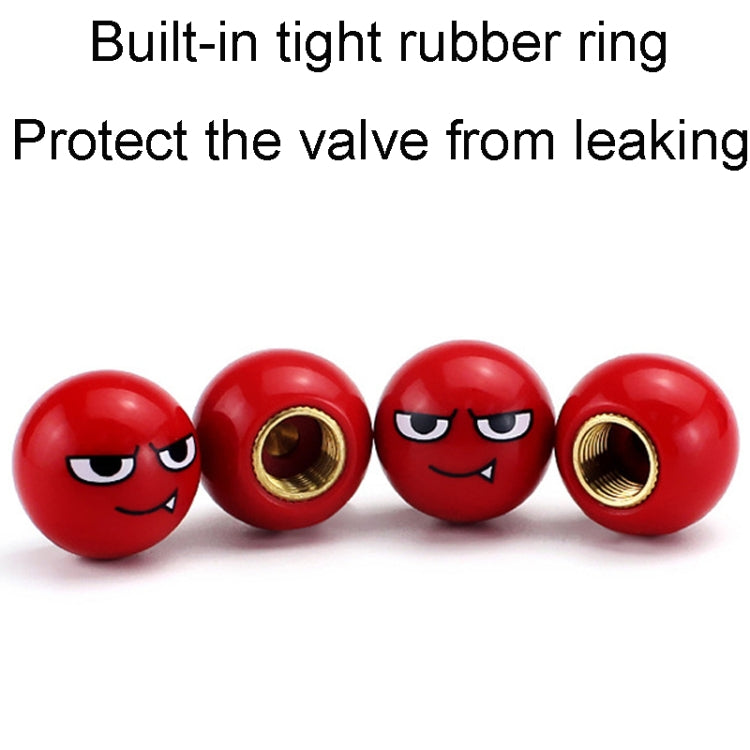 4pcs /Set Devil Ball Tire Valve Caps Automotive Universal Modification Valve Covers