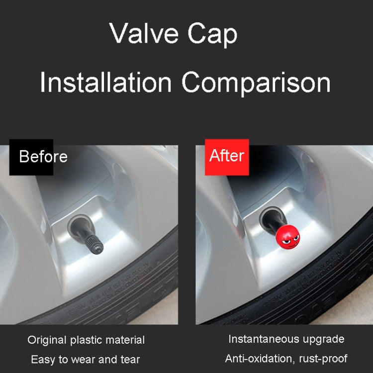 4pcs /Set Devil Ball Tire Valve Caps Automotive Universal Modification Valve Covers