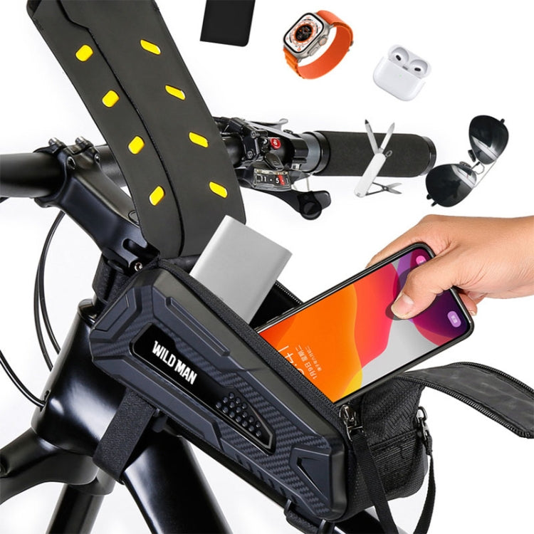 WILD MAN M90 EVA Hard Shell Mountain Bike Mobile Phone Touch Screen Waterproof Front Beam Bag