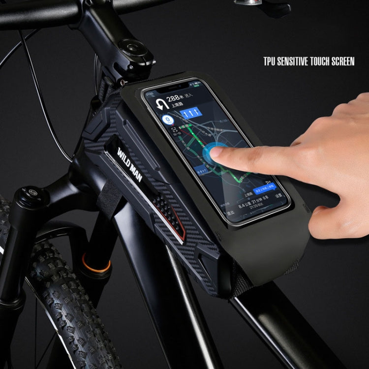 WILD MAN M90 EVA Hard Shell Mountain Bike Mobile Phone Touch Screen Waterproof Front Beam Bag