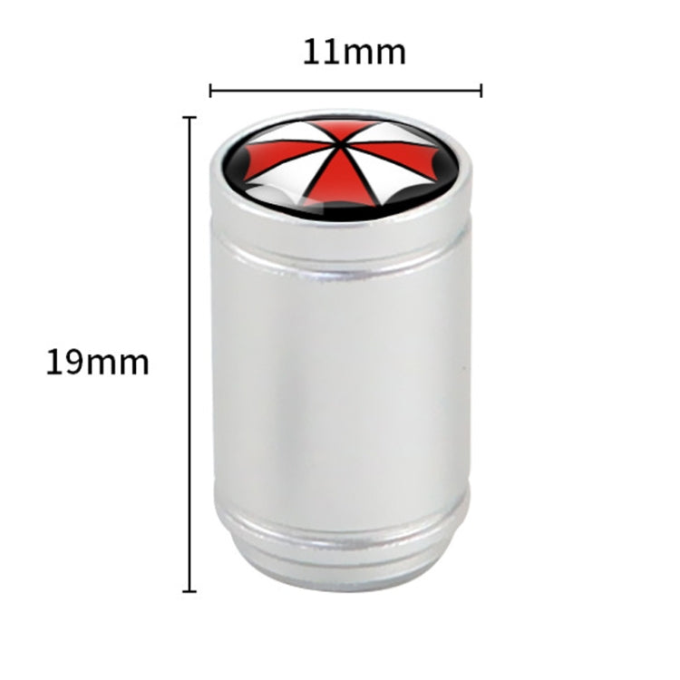 4pcs /Set Umbrella Metal Tire Valve Caps Automobile Universal Modified Valve Covers