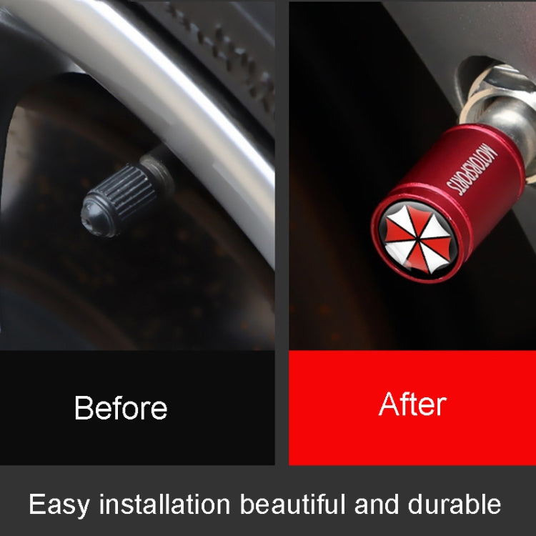 4pcs /Set Umbrella Metal Tire Valve Caps Automobile Universal Modified Valve Covers