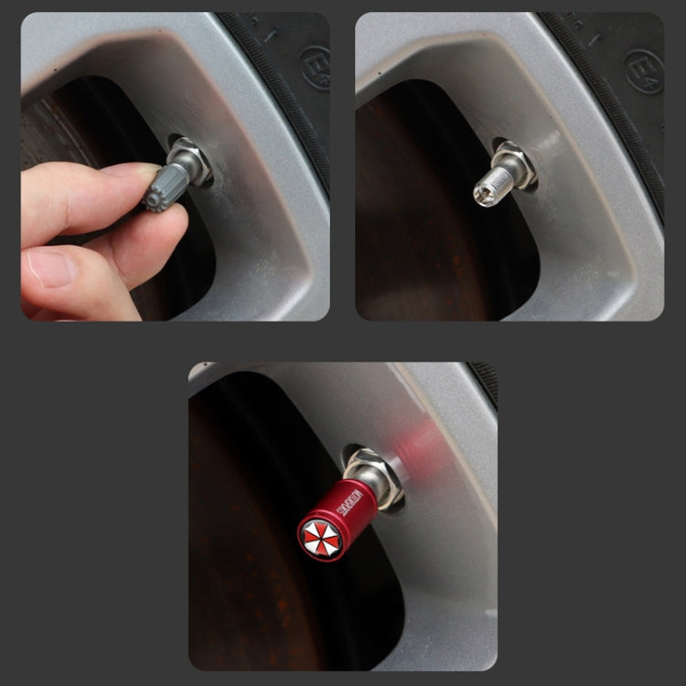 4pcs /Set Umbrella Metal Tire Valve Caps Automobile Universal Modified Valve Covers