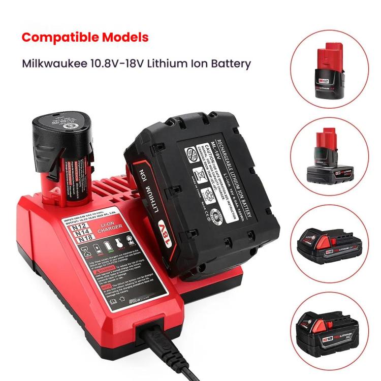 M12-18C For Milwaukee 18V Power Tools Battery Charger