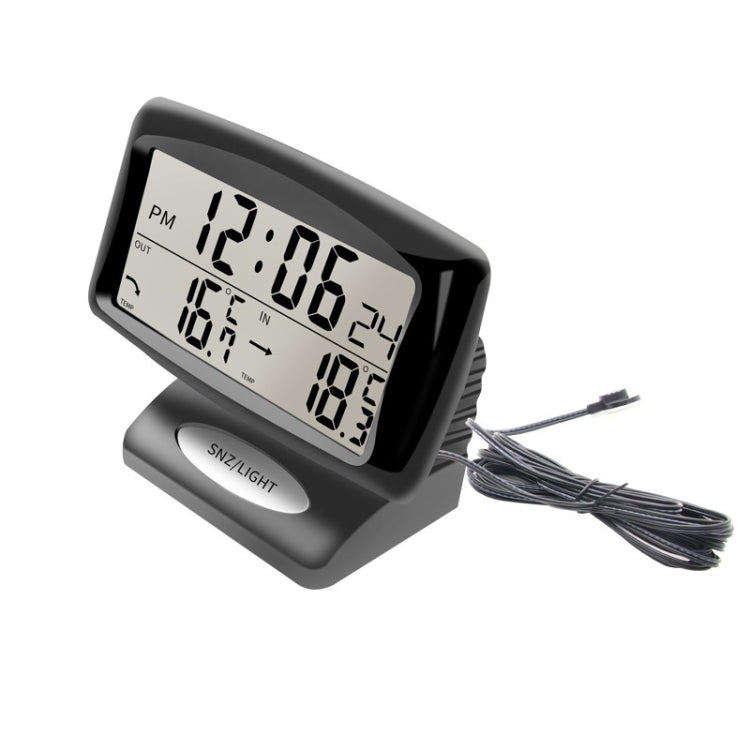 LCD Night Light Car Clock Automotive Electronics Inside And Outside Dual Thermometer