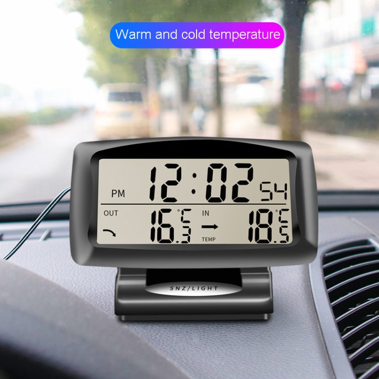 LCD Night Light Car Clock Automotive Electronics Inside And Outside Dual Thermometer