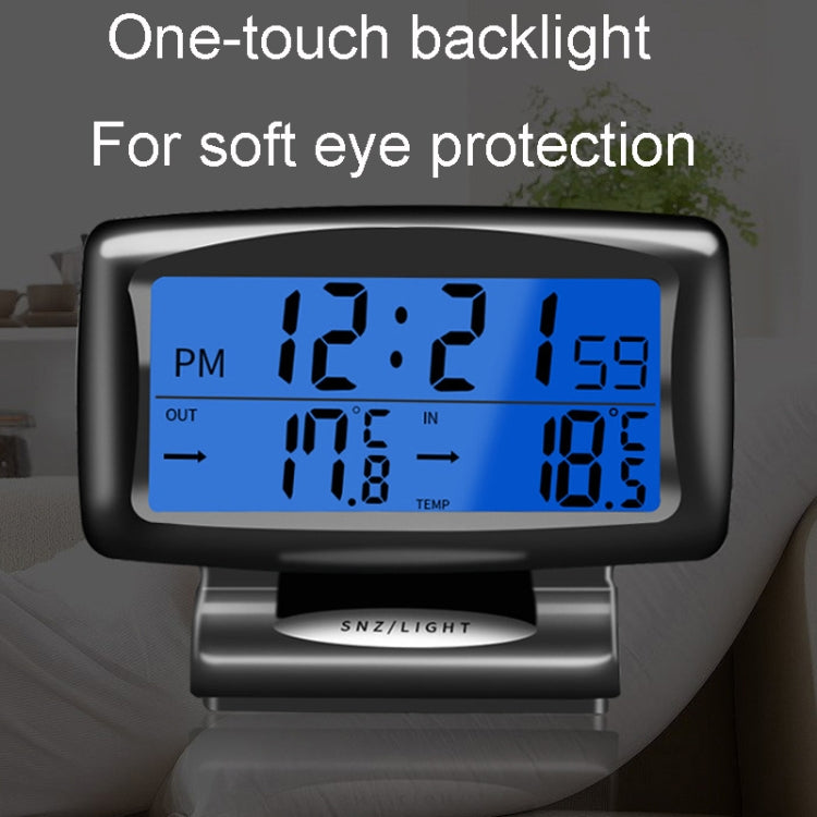 LCD Night Light Car Clock Automotive Electronics Inside And Outside Dual Thermometer