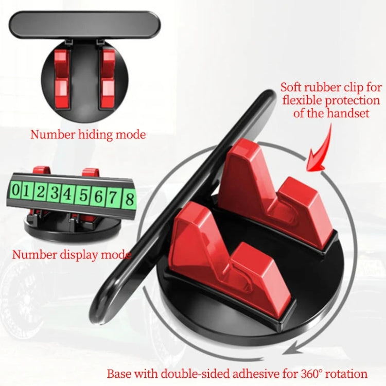 Car Dashboard Automotive Cell Phone Holder Temporary Parking Sign 2 In 1