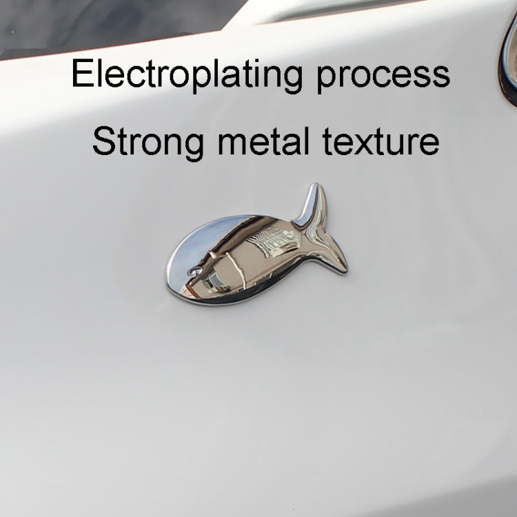 Fish-Shaped Car Metal Stickers Car Body Tail Marker Decorative Decals