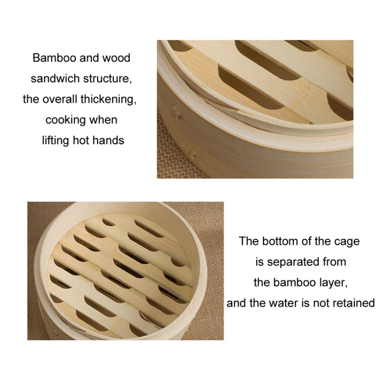 Bamboo Bun Steamer Food Veggie Steamer Basket, 21cm Cage, 27cm Cage