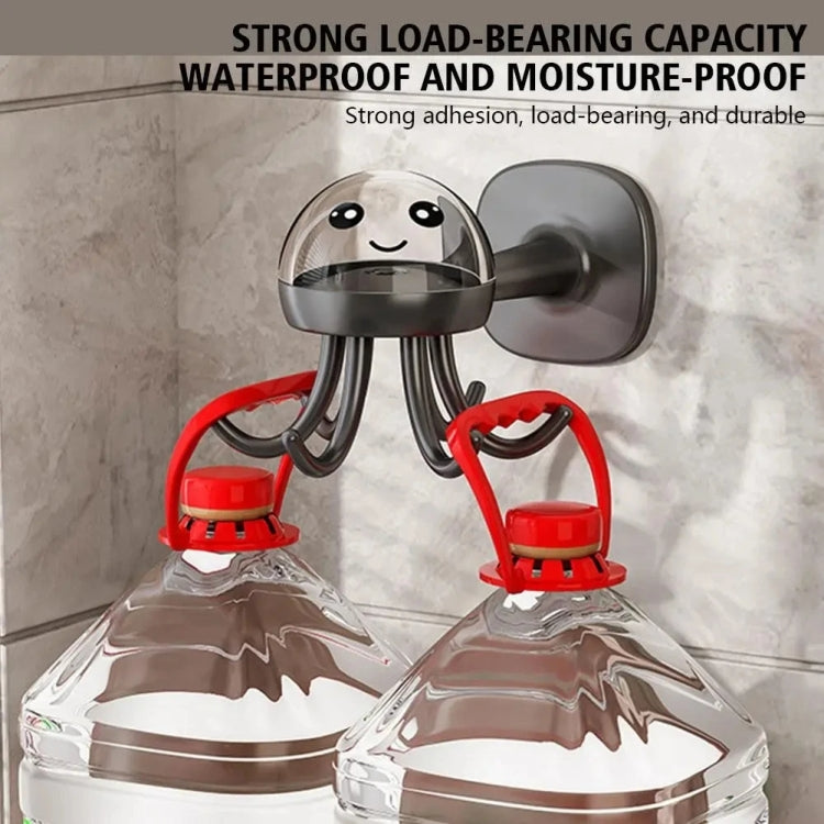 Multifunctional Six-claw 360-degree Rotating Hook Rack Kitchen Storage Seamless Punch-free Hooks