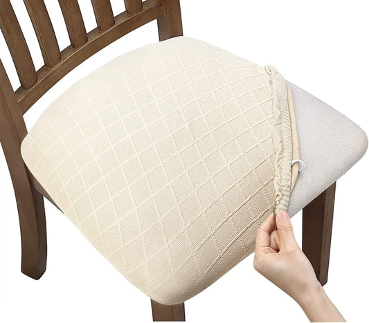 Diamond Plaid Jacquard Chair Cushion Cover Hotel Restaurant Dining Table Chair Cover