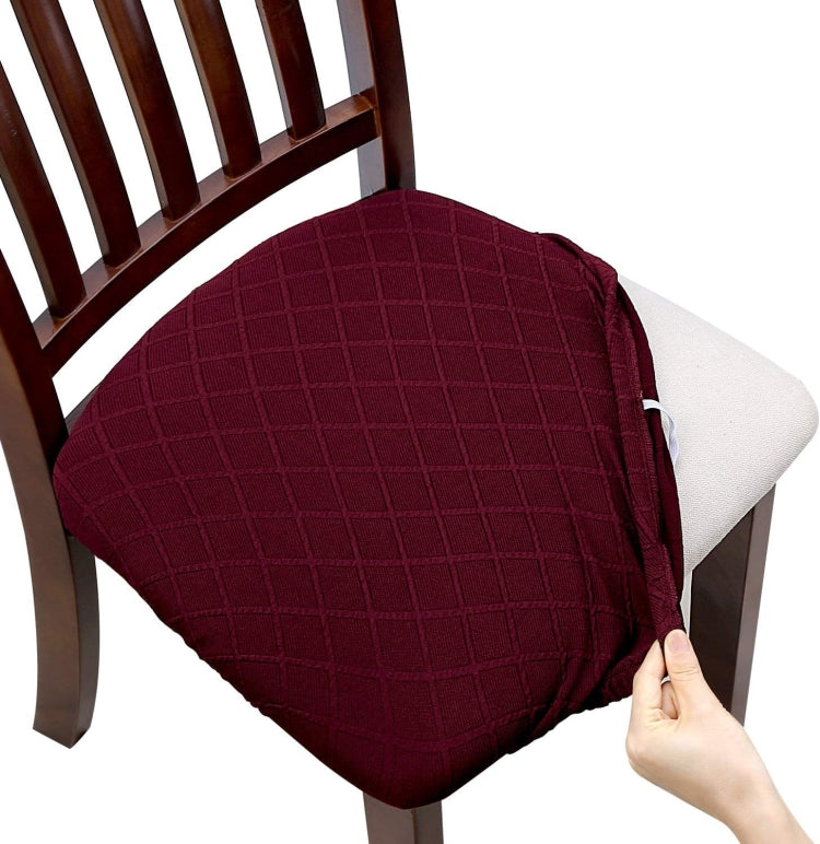 Diamond Plaid Jacquard Chair Cushion Cover Hotel Restaurant Dining Table Chair Cover