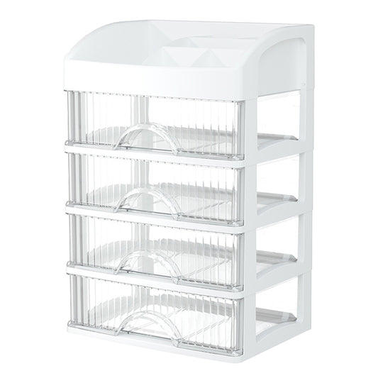 Desktop Drawer Organizer Multi-Layer Cosmetic Jewelry Box Stationery Multi-Functional Organizer, 5 Layer White Drawer (White), 5 Layer Black Drawer (White), 5 Layer Black Drawer (Pink), 4 Layer White Drawer (White), 4 Layer Black Drawer (White)