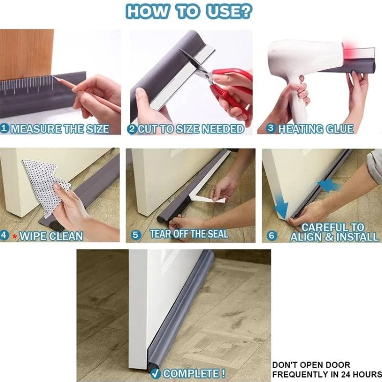 Door Bottom Seal Strip Door Seam Soundproof Windproof Sticker Door Foot Down Gap Self-Adhesive Blocking Strip