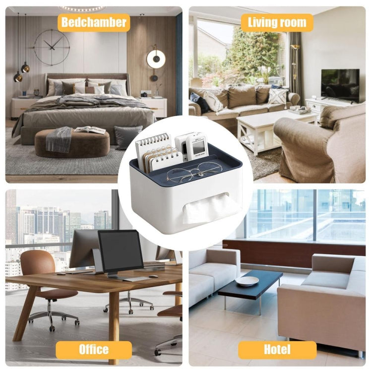 Multifunctional Tissue Box Napkin Container Organizer Box for Remote Control